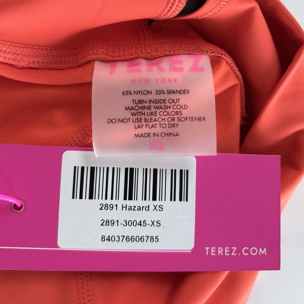 NWT Terez Hazard Orange High Rise Action Booty Short, XS - Picture 4 of 4
